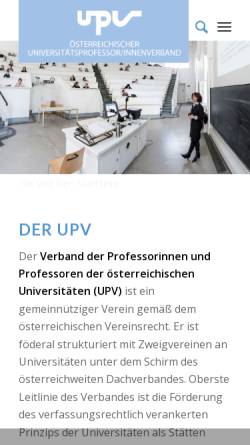 Vorschau der mobilen Webseite www.upv.ac.at, Österreichischer Universitätsprofessorenverband (UPV)
