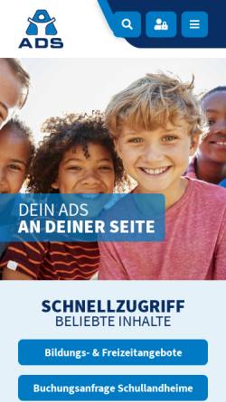 Vorschau der mobilen Webseite www.ads-flensburg.de, ADS - Kindergärten