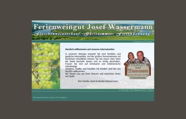 Vorschau von www.ferienweingut-wassermann.de, Ferienweingut Josef Wassermann