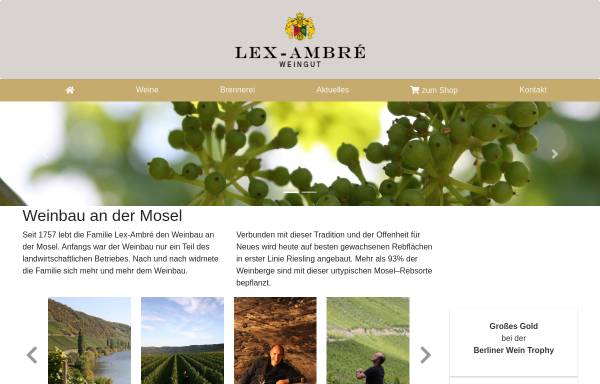 Vorschau von www.lex-ambre.de, Weingut Lex-Ambre