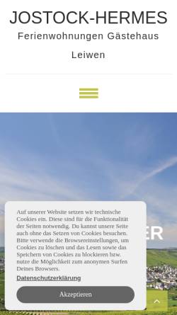 Vorschau der mobilen Webseite www.jostock-hermes.de, Weingut Pension Jostock-Hermes