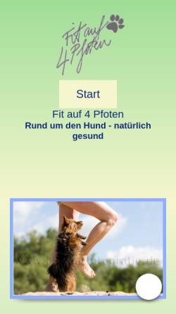 Vorschau der mobilen Webseite www.fit-auf-4pfoten.de, Krankengymnastik für ihren Hund Edith Kehrlein
