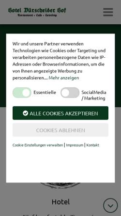 Vorschau der mobilen Webseite www.duerscheiderhof.de, Dürscheider Hof