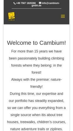 Vorschau der mobilen Webseite cambium-gmbh.de, Cambium GmbH