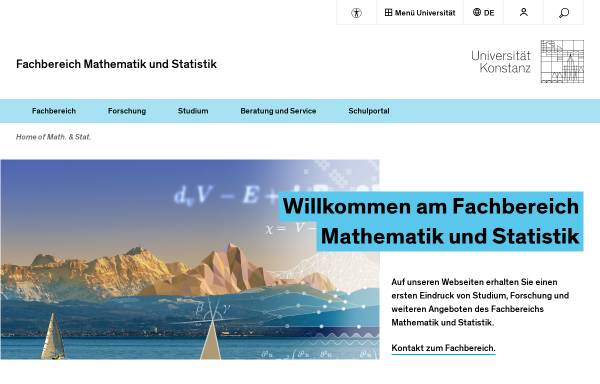 Vorschau von www.math.uni-konstanz.de, Fachbereich Mathematik und Statistik der Universität Konstanz