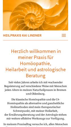 Vorschau der mobilen Webseite www.heilpraxis-lindner.de, Kai Lindner