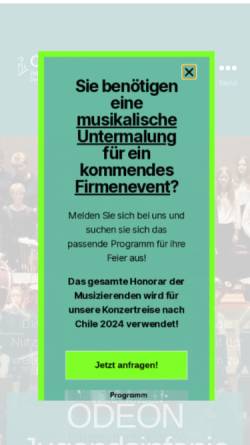 Vorschau der mobilen Webseite www.odeon-muenchen.de, München, Odeon-Jugendsinfonieorchester