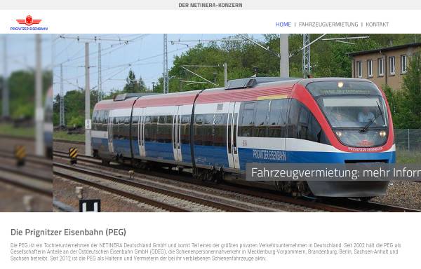 Vorschau von www.prignitzer-eisenbahn.de, PEG Prignitzer Eisenbahn GmbH