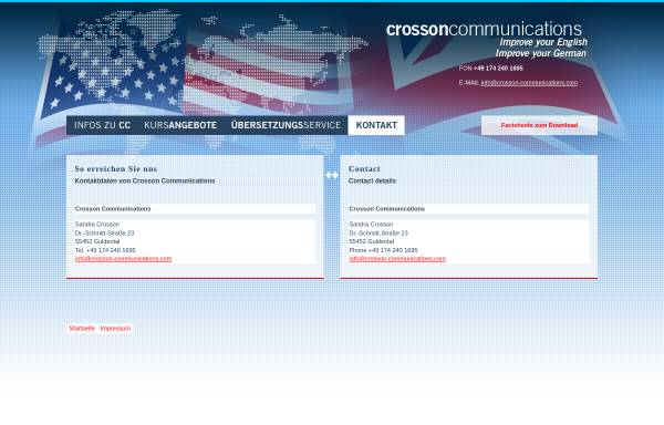 Vorschau von www.crosson-communications.com, Crosson Communications