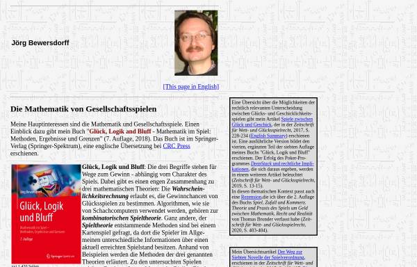 Vorschau von www.bewersdorff-online.de, Die Mathematik von Gesellschaftsspielen