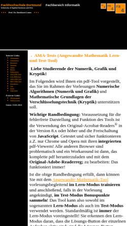 Vorschau der mobilen Webseite www.inf.fh-dortmund.de, Basiswissen Angewandte Mathematik