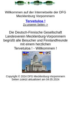 Vorschau der mobilen Webseite www.dfg-mv.de, Deutsch-Finnische Gesellschaft Mecklenburg-Vorpommern e.V.