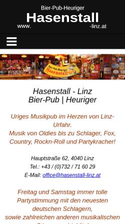 Vorschau der mobilen Webseite www.hasenstall-linz.at, Hasenstall