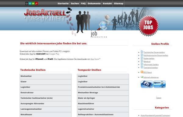 Vorschau von www.jobsaktuell.ch, JobsAktuell
