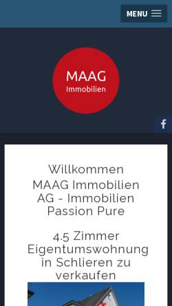 Vorschau der mobilen Webseite www.maag-immobilien.ch, Maag Personalberatung & Consulting AG