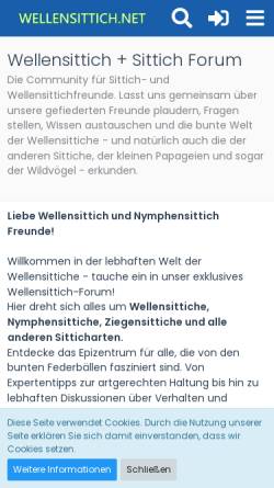 Vorschau der mobilen Webseite www.wellensittich.net, Wellensittich-Forum