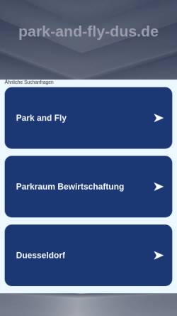 Vorschau der mobilen Webseite www.park-and-fly-dus.de, Park and Fly Service