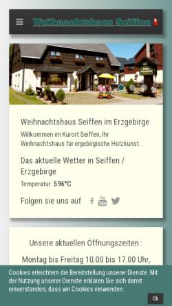 Vorschau der mobilen Webseite www.weihnachtshaus.eu, Weihnachtshaus Kurort Seiffen