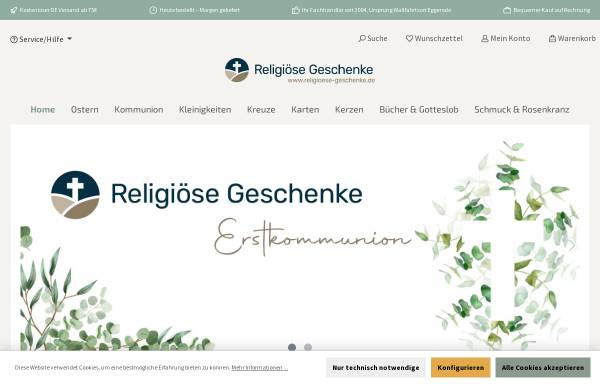 Vorschau von www.religioese-geschenke.de, Bur am Orde & Frye GbR
