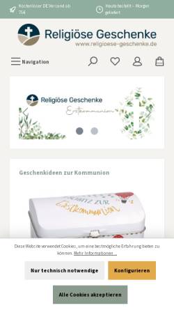 Vorschau der mobilen Webseite www.religioese-geschenke.de, Bur am Orde & Frye GbR