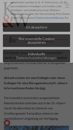 Vorschau der mobilen Webseite www.kruse-und-werner.de, Kruse & Werner