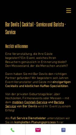 Vorschau der mobilen Webseite www.bar-devils.de, Bar Devils Markus Bottler