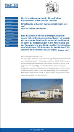 Vorschau der mobilen Webseite www.richter-bautenschutz.de, Richter Bautenschutz GmbH & Co. KG