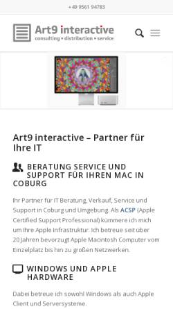 Vorschau der mobilen Webseite www.art9.de, Art9 interactive