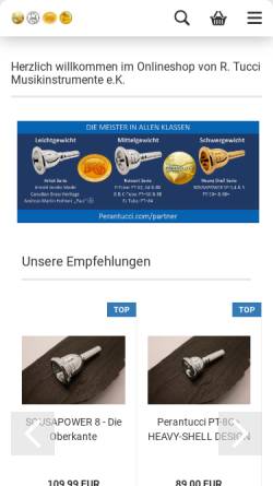 Vorschau der mobilen Webseite www.hornboerse.de, Robert Tucci Musikinstrumente