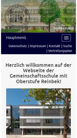 Vorschau der mobilen Webseite www.gemeinschaftsschule-reinbek.de, Gemeinschaftsschule Reinbek