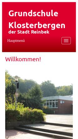 Vorschau der mobilen Webseite www.klosterbergen.de, Grundschule Klosterbergen
