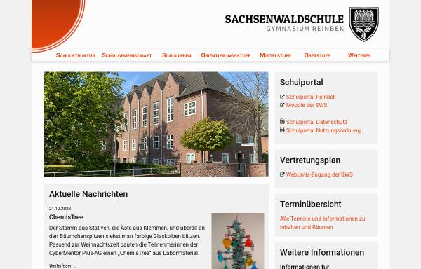 Vorschau von www.sachsenwaldschule.de, Sachsenwaldschule Gymnasium Reinbek