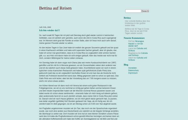 Vorschau von www.bettina-auf-reisen.de, Bettina auf Reisen [Bettina Jansen]