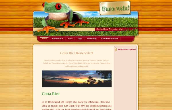 Vorschau von www.costa-rica-reisebericht.de, Costa Rica Reisebericht