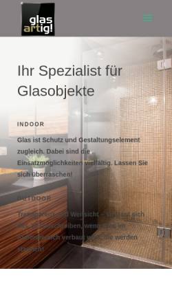 Vorschau der mobilen Webseite glasartig.de, Glaserei Luesmann