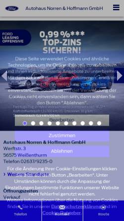 Vorschau der mobilen Webseite www.autohaus-norren.de, Autohaus Norren