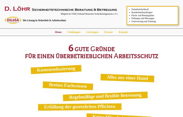 Vorschau von www.loehr-arbeitssicherheit.de, Firma Dieter Löhr - Sicherheitstechnische Beratung und Betreuung, Weißenthurm