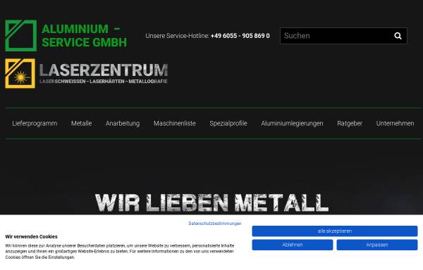 Vorschau von www.aluservice.de, Aluminium Service GmbH