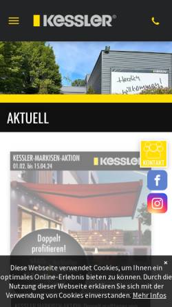 Vorschau der mobilen Webseite www.kessler-saarland.de, Rollladen Kessler GmbH