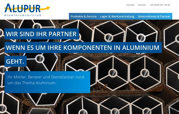 Vorschau von www.alupur.de, Alupur Aluminiumvertrieb