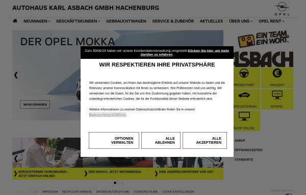 Vorschau von opel-asbach-hachenburg.de, Autohaus Karl Asbach GmbH