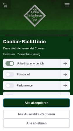 Vorschau der mobilen Webseite www.hachenburger.de, Westerwald Brauerei Hachenburg