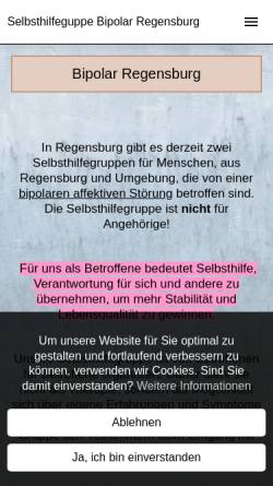 Vorschau der mobilen Webseite bipolar-regensburg.cms4people.de, Selbsthilfegruppe Bipolar Regensburg
