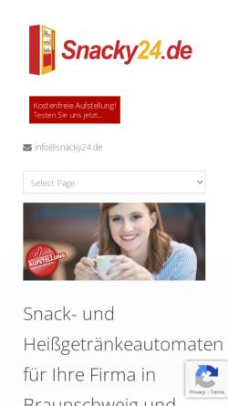 Vorschau der mobilen Webseite snacky24.de, Snackbox Service