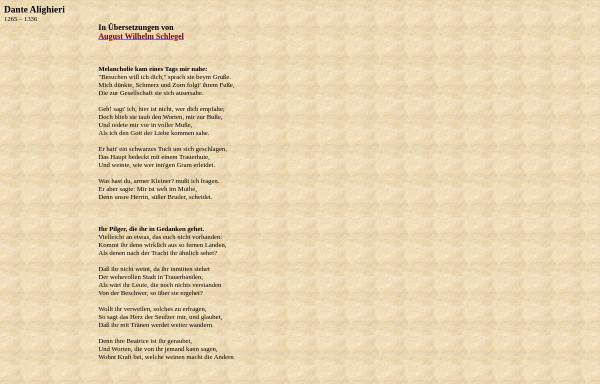Vorschau von www.sonett-central.de, Melancholie kam eines Tags mir nahe / Ihr Pilger, die ihr in Gedanken gehet
