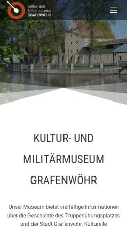 Vorschau der mobilen Webseite www.museum-grafenwoehr.de, Kultur und Militärmuseum Grafenwöhr