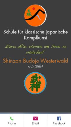 Vorschau der mobilen Webseite shinzan.de, Shinzan Dojo Westerwald
