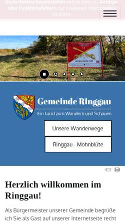 Vorschau der mobilen Webseite www.ringgau.de, Gemeinde Ringgau