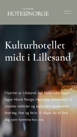 Vorschau der mobilen Webseite www.hotelnorge.no, Lillesand Hotel Norge.