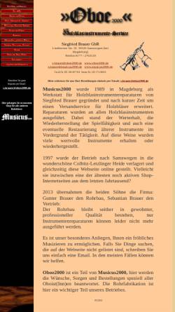 Vorschau der mobilen Webseite www.oboe2000.de, Oboe200 - Siegfried Brauer GbR